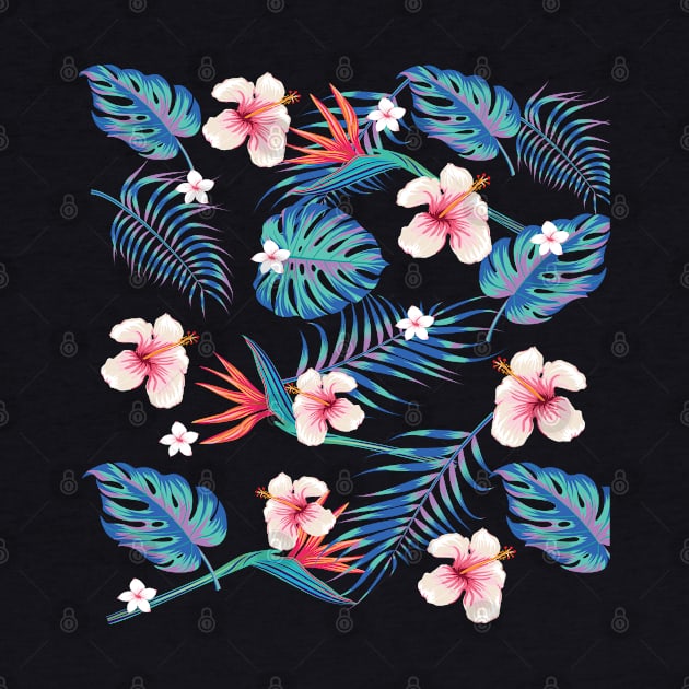 Hibiscus and Tropical Leaves Design by STUDIOVO